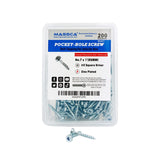 1'' Coarse Thread #7 Zinc Pocket Hole Screws - 200 Screws Massca Products 