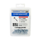 1'' Fine Thread #6 Zinc Pocket Hole Screws - 200 Screws Massca Products 