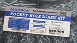 Massca Pocket-Hole Screw Kit 500 Units | Self-Tapping Zinc Plated Massca Products 